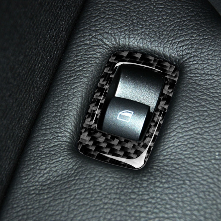 Adesivo decorativo per pannello interruttori per alzacristalli in tinta unita in fibra di carbonio 4 in 1 per BMW 2008-2013 X5 E70 / 2009-2014 X6 E71, configurazione alta con guida a sinistra, Window Lift Switch Panel