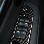 Adesivo decorativo per pannello interruttori per alzacristalli in tinta unita in fibra di carbonio 4 in 1 per BMW 2008-2013 X5 E70 / 2009-2014 X6 E71, configurazione alta con guida a sinistra, Window Lift Switch Panel