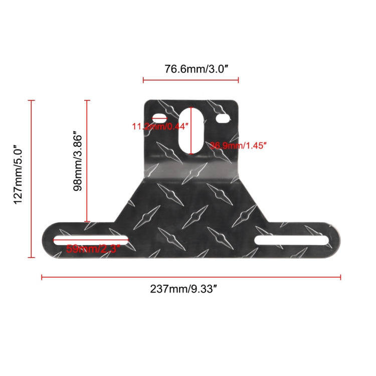 Staffa per luce targa per rimorchio in alluminio con telaio targa posteriore per coda auto, Aluminum Trailer License Plate Light Bracket