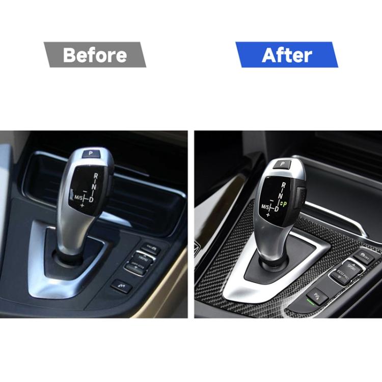 Adesivo decorativo per pannello posizione cambio in fibra di carbonio per BMW 2013-2017 Serie 3 F30 / Serie 3GT F34, Guida a destra, Gear Position Panel