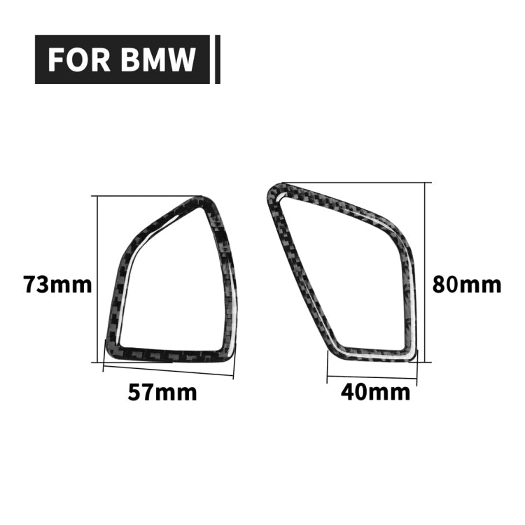 Adesivo decorativo per presa d'aria per cruscotto in fibra di carbonio per auto da 2 pezzi per BMW Serie 3 F30 2013-2018 / Serie 3GT F34 2013-2017, guida a destra, Dashboard Air Outlet