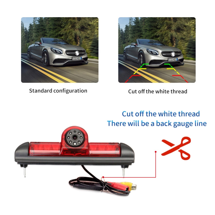 PZ460 Telecamera per luce freno HD impermeabile ad alta posizione per auto + monitor retrovisore da 7 pollici per Fiat / Citroen / Peugeot, PZ460  + 7 inch Rearview Monitor