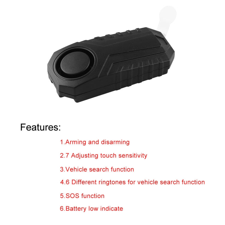 Allarme bici di sicurezza impermeabile per bicicletta con vibrazione antifurto wireless con telecomando, MB-AH024