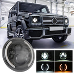 Fari a LED per auto a forma rotonda H4 / H13 da 7 pollici DC 9V-30V 3000LM 3000K-6000K 25W per Jeep Wrangler, con Angel Eye, For Jeep Wrangler, For Jeep Wrangler (Blue Light)