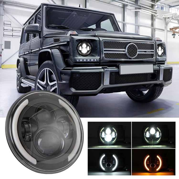 Fari a LED per auto a forma rotonda H4 / H13 da 7 pollici DC 9V-30V 3000LM 3000K-6000K 25W per Jeep Wrangler, con Angel Eye, For Jeep Wrangler, For Jeep Wrangler (Blue Light)