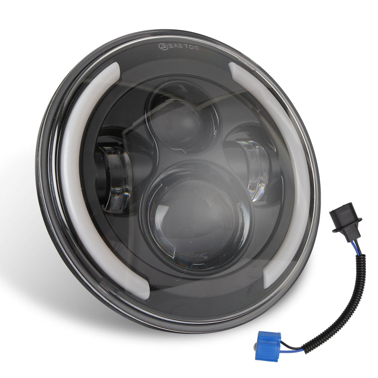 Fari a LED per auto a forma rotonda H4 / H13 da 7 pollici DC 9V-30V 3000LM 3000K-6000K 25W per Jeep Wrangler, con Angel Eye, For Jeep Wrangler, For Jeep Wrangler (Blue Light)