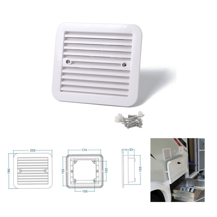 Presa d'aria bianca da 12 V con ventola Ventilazione laterale silenziosa per camper, rimorchio, roulotte, A0672-01
