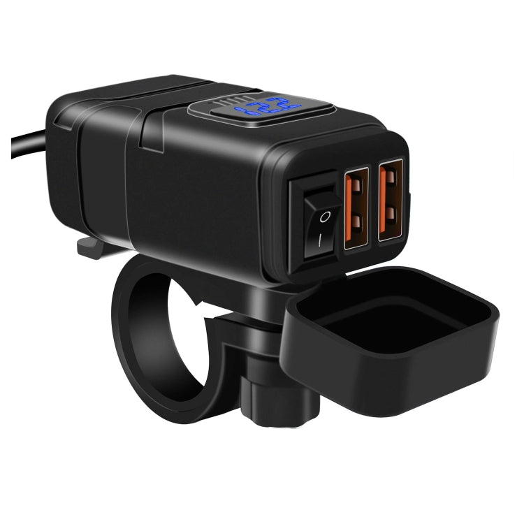 Adattatore USB doppia porta con voltmetro digitale per auto
