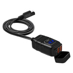 Adattatore per presa di corrente per caricabatterie USB a doppia porta super veloce universale per auto con voltmetro digitale a LED