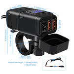 Adattatore per presa di corrente per caricabatterie USB a doppia porta super veloce universale per auto con voltmetro digitale a LED