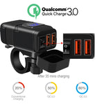 Adattatore per presa di corrente per caricabatterie USB a doppia porta super veloce universale per auto con voltmetro digitale a LED