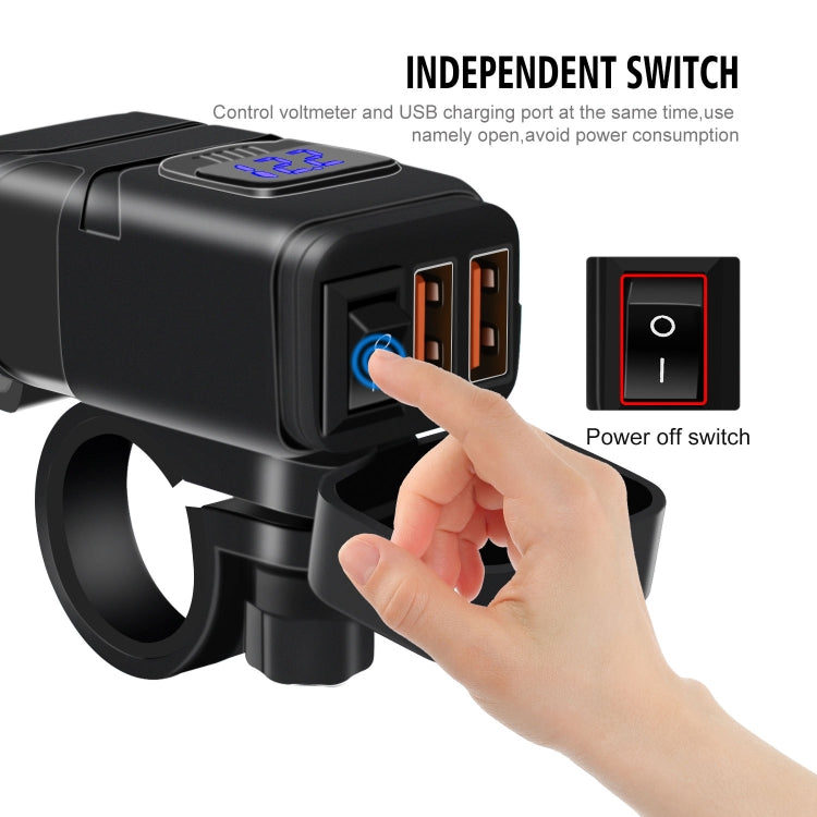 Adattatore per presa di corrente per caricabatterie USB a doppia porta super veloce universale per auto con voltmetro digitale a LED