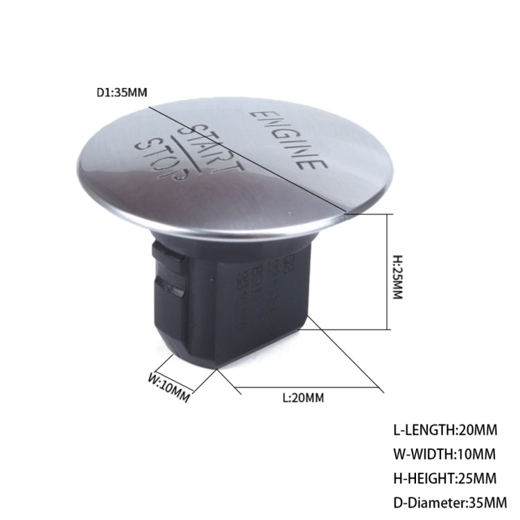 Pulsante senza chiave per avviamento motore con interruttore senza chiave 2215450514 per Mercedes-Benz W164 W205, Silver