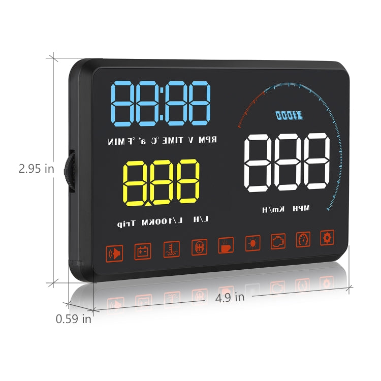 A9 Display Head Up montato su veicolo HUD OBD2 universale da 5,5 pollici, A9(Blue), A9(Yellow)