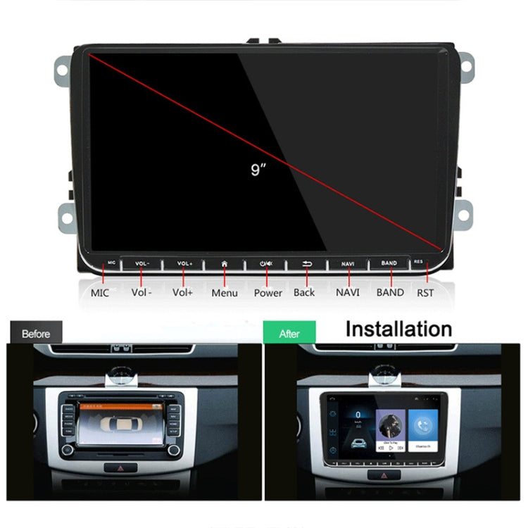 CKVW92 HD 9 pollici 2 Din Android 6.0 Lettore MP5 per auto Navigazione GPS Lettore multimediale Radio stereo Bluetooth per Volkswagen, Supporto FM e Mirror Link, Versione mappa Europa, Europe Map Version