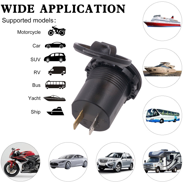 Adattatore per presa di corrente per caricabatterie USB doppia porta universale per auto 4.2A 5V IP66 con voltmetro digitale LED + cavo da 60 cm, 4.2A Voltmeter + 60cm Cable(Blue Light), 4.2A Voltmeter + 60cm Cable(Green Light)                         ...