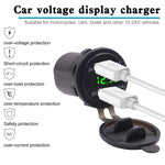 Adattatore per presa di corrente per caricabatterie USB doppia porta universale per auto 4.2A 5V IP66 con voltmetro digitale LED + cavo da 60 cm, 4.2A Voltmeter + 60cm Cable(Blue Light), 4.2A Voltmeter + 60cm Cable(Green Light)                         ...