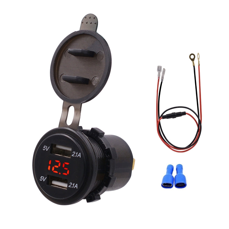 Adattatore per presa di corrente per caricabatterie USB doppia porta universale per auto 4.2A 5V IP66 con voltmetro digitale LED + cavo da 60 cm, 4.2A Voltmeter + 60cm Cable(Blue Light), 4.2A Voltmeter + 60cm Cable(Green Light)                         ...