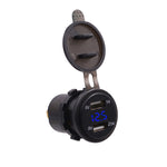 Adattatore per presa di corrente per caricabatterie USB doppia porta universale per auto 3.1A 5V IP66 con voltmetro digitale LED + cavo da 60 cm, 3.1A Voltmeter + 60cm Cable(Blue Light), 3.1A Voltmeter + 60cm Cable(Green Light)                         ...