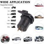 Adattatore per presa di corrente per caricabatterie USB doppia porta universale per auto 3.1A 5V IP66 con voltmetro digitale LED + cavo da 60 cm, 3.1A Voltmeter + 60cm Cable(Blue Light), 3.1A Voltmeter + 60cm Cable(Green Light)                         ...