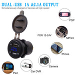 Adattatore per presa di corrente per caricabatterie USB doppia porta universale per auto 3.1A 5V IP66 con voltmetro digitale LED + cavo da 60 cm, 3.1A Voltmeter + 60cm Cable(Blue Light), 3.1A Voltmeter + 60cm Cable(Green Light)                         ...