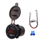 Adattatore per presa di corrente per caricabatterie USB doppia porta universale per auto 3.1A 5V IP66 con voltmetro digitale LED + cavo da 60 cm, 3.1A Voltmeter + 60cm Cable(Blue Light), 3.1A Voltmeter + 60cm Cable(Green Light)                         ...