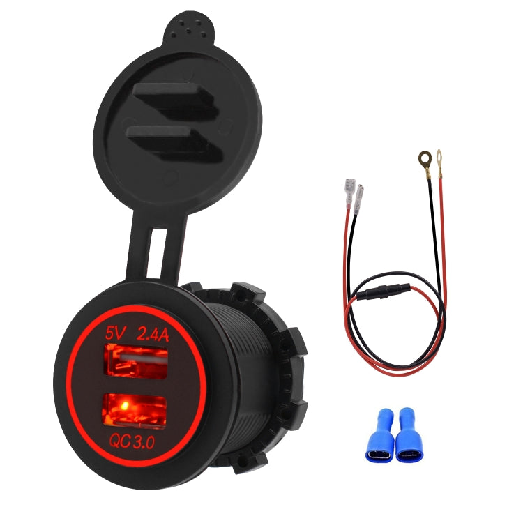 Adattatore USB doppia porta QC3.0 per auto 5V 2.4A