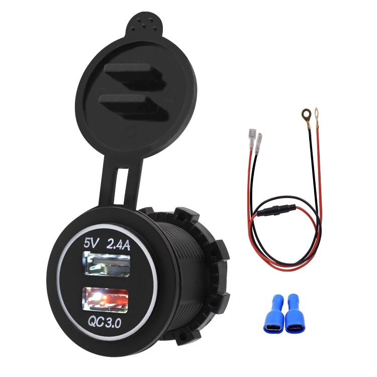 Adattatore USB doppia porta QC3.0 per auto 5V 2.4A