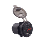 Adattatore per presa di corrente per caricabatterie USB a porta singola universale per auto 2.4A 5V IP66 con voltmetro digitale LED + interruttore + cavo da 60 cm, 2.4A + Switch + 60cm Cable(Blue Light), 2.4A + Switch + 60cm Cable (Green Light)        ...