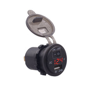 Adattatore per presa di corrente per caricabatterie USB a porta singola universale per auto 2.4A 5V IP66 con voltmetro digitale LED + interruttore + cavo da 60 cm, 2.4A + Switch + 60cm Cable(Blue Light), 2.4A + Switch + 60cm Cable (Green Light)        ...