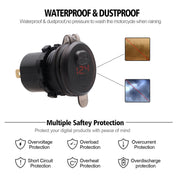 Adattatore per presa di corrente per caricabatterie USB a porta singola universale per auto 2.4A 5V IP66 con voltmetro digitale LED + interruttore + cavo da 60 cm, 2.4A + Switch + 60cm Cable(Blue Light), 2.4A + Switch + 60cm Cable (Green Light)        ...