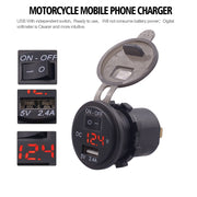 Adattatore per presa di corrente per caricabatterie USB a porta singola universale per auto 2.4A 5V IP66 con voltmetro digitale LED + interruttore + cavo da 60 cm, 2.4A + Switch + 60cm Cable(Blue Light), 2.4A + Switch + 60cm Cable (Green Light)        ...