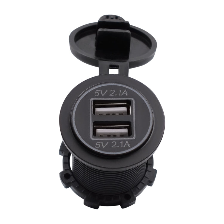 Adattatore per presa di corrente per caricabatterie doppio USB universale per auto 4.2A 5V IP66 con apertura + cavo da 60 cm, 4.2A + 60cm Cable(Blue Light), 4.2A + 60cm Cable(Green Light), 4.2A + 60cm Cable(Orange Light), 4.2A + 60cm Cable(Red Light)  ...
