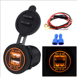 Adattatore per presa di corrente per caricabatterie doppio USB universale per auto 4.2A 5V IP66 con apertura + cavo da 60 cm, 4.2A + 60cm Cable(Blue Light), 4.2A + 60cm Cable(Green Light), 4.2A + 60cm Cable(Orange Light), 4.2A + 60cm Cable(Red Light)  ...