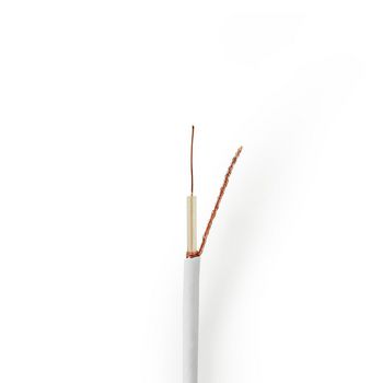 Coax Cable On Reel | Mini Coax | 75 Ohm | Single Shielded | ECA | 100.0 m | Coax | PVC | White | Reel