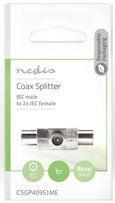 Splitter coassiale IEC (coassiale) maschio-2x IEC (coassiale) femmina CSGP40951ME 5412810283118 ND5040