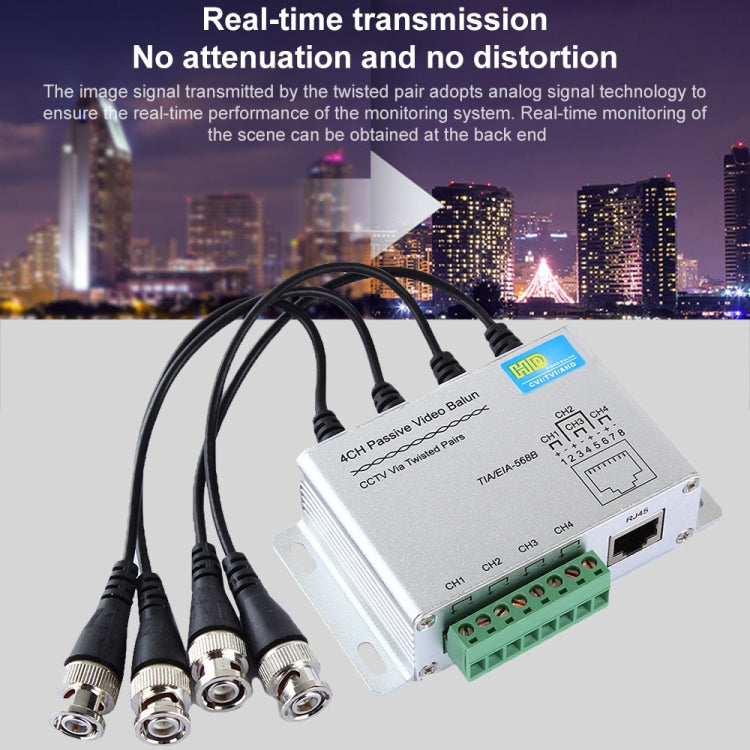 Video balun passivo 4 canali HD-CVI/TVI/AHD per cavo UTP