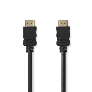 High Speed ​​HDMI™ Cable with Ethernet | HDMI™ Connector | HDMI™ Connector | 4K@30Hz | ARC | 10.2Gbps | 25.0 m | Round | PVC | Black | Label