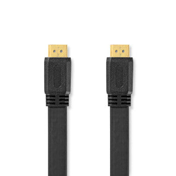 High Speed ​​HDMI™ Cable with Ethernet | HDMI™ Connector | HDMI™ Connector | 4K@30Hz | 10.2Gbps | 10.0m | Flat | PVC | Black | Label