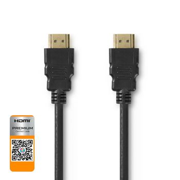 Premium High Speed HDMI™ Cable with Ethernet | HDMI™ Connector | HDMI™ Connector | 4K@60Hz | 18 Gbps | 5.00 m | Round | PVC | Black | Envelope