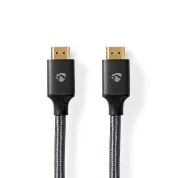 High Speed ​​HDMI™ Cable with Ethernet | HDMI™ Connector | HDMI™ Connector | 4K@60Hz | ARC | 18Gbps | 10.0m | Round | Cotton | Gun Metal Gray | Cover Box