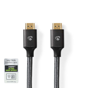 Ultra High Speed ​​HDMI™ Cable | HDMI™ Connector | HDMI™ Connector | 8K@60Hz | 48Gbps | 1.00 m | Round | 6.3mm | Anthracite / Gun Metal Gray | Cover Window Box