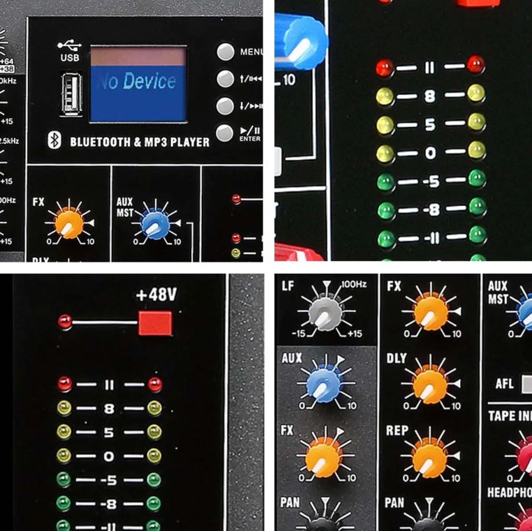 Mixer professionale 8 canali effetti DSP con Bluetooth/USB E9185