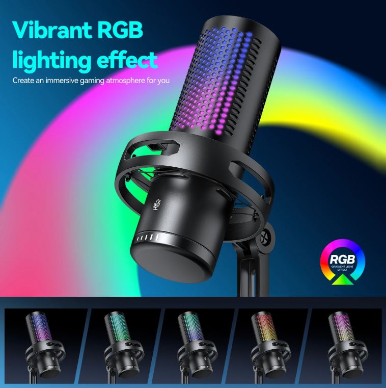 Microfono per streaming da gioco RGB USB/Type C GM7 E9120 6974425650758