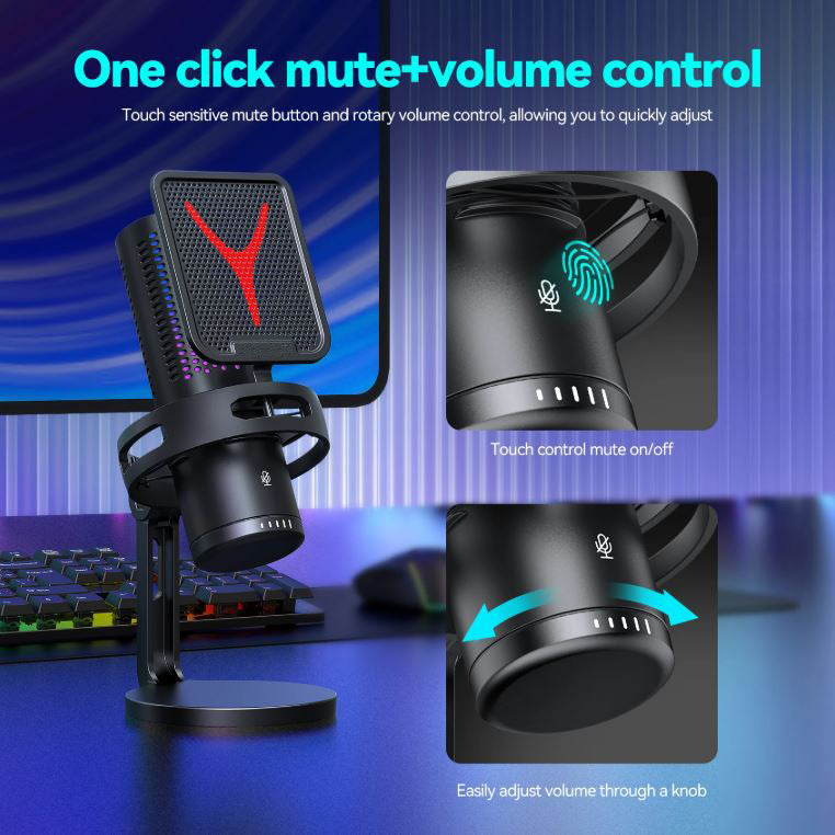 Microfono per streaming da gioco RGB USB/Type C GM7 E9120 6974425650758