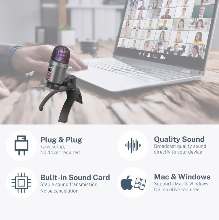 Microfono a condensatore USB Bluetooth E9015