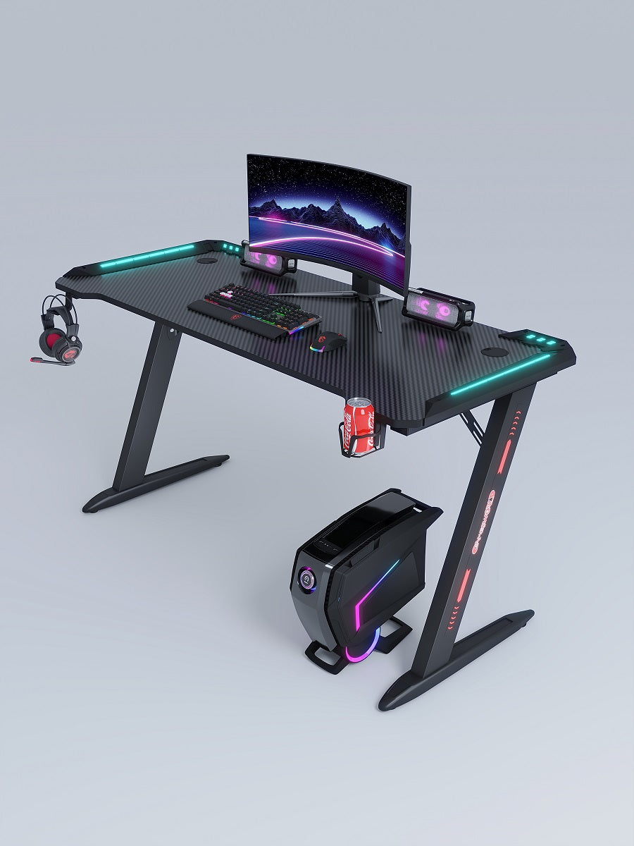 Scrivania da gaming 120x60x74 con luci RGB D-2112