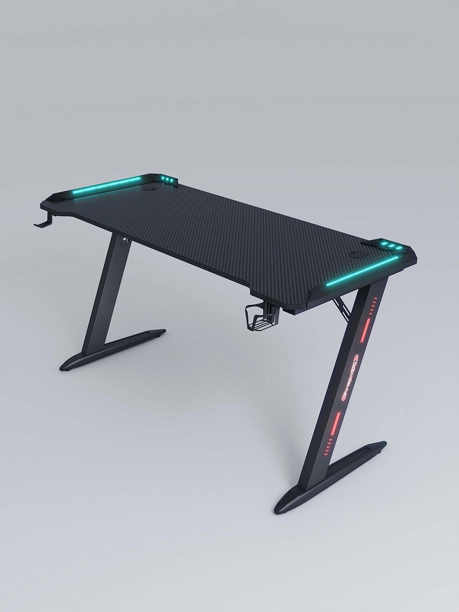 Scrivania da gaming 120x60x74 con luci RGB