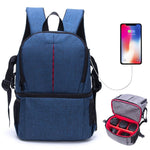 Borsa per fotocamera imbottita antiurto con tracolla in nylon impermeabile multifunzionale per fotocamere DSLR Nikon Canon