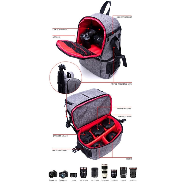 Borsa per fotocamera imbottita antiurto con tracolla in nylon impermeabile multifunzionale per fotocamere DSLR Nikon Canon